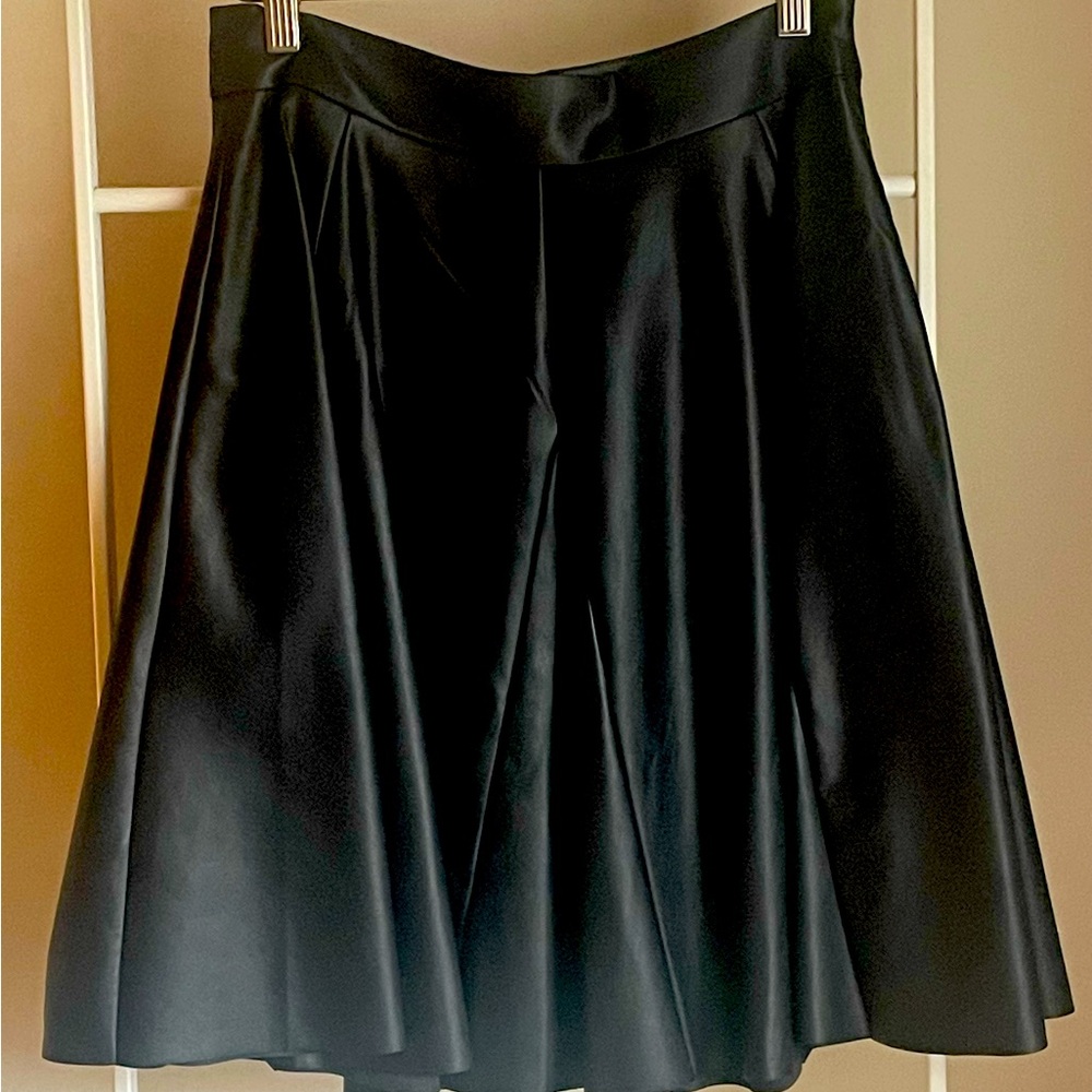 Pleaded Faux Leather Skirt -
